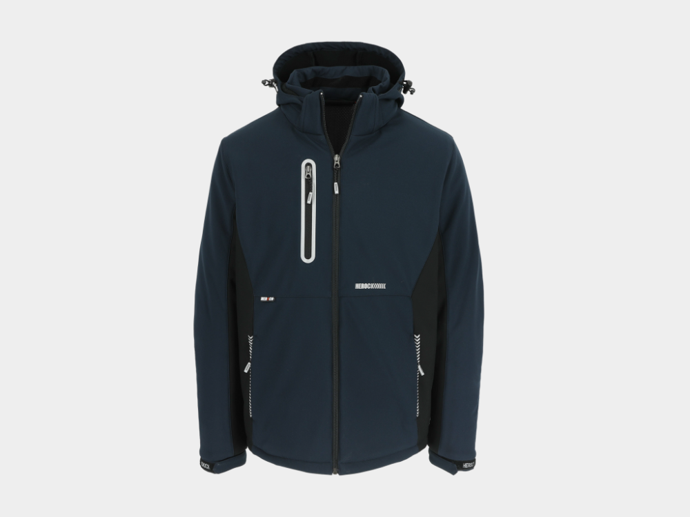 Taris Gevoerde Softshell Jas Marine/Zwart