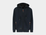 Otis Gevoerde Sweater met Lange Rits en Kap Navy