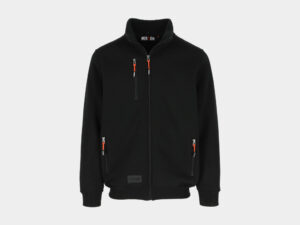 Otar Gevoerde Sweater met Lange Rits Zwart