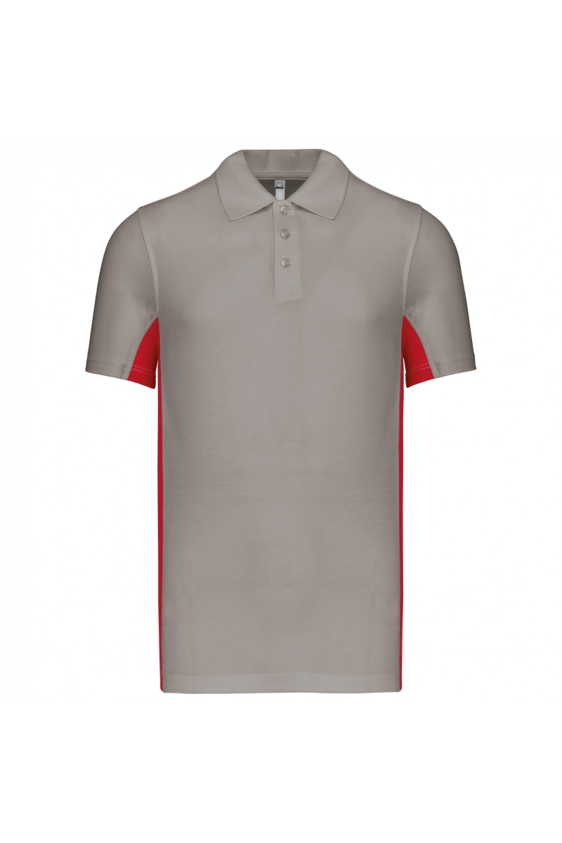 K232 Flag - Tweekleurige Polo Light Grey / Red