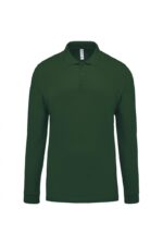 K256 Piqué-Herenpolo Lange Mouwen Forest Green