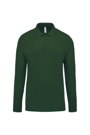 K256 Piqué-Herenpolo Lange Mouwen Forest Green