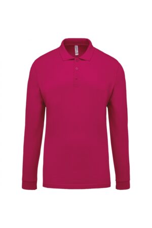 K256 Piqué-Herenpolo Lange Mouwen Fuchsia