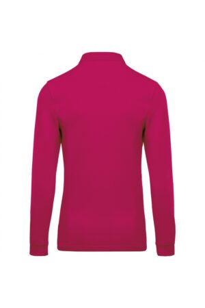 K256 Piqué-Herenpolo Lange Mouwen Fuchsia