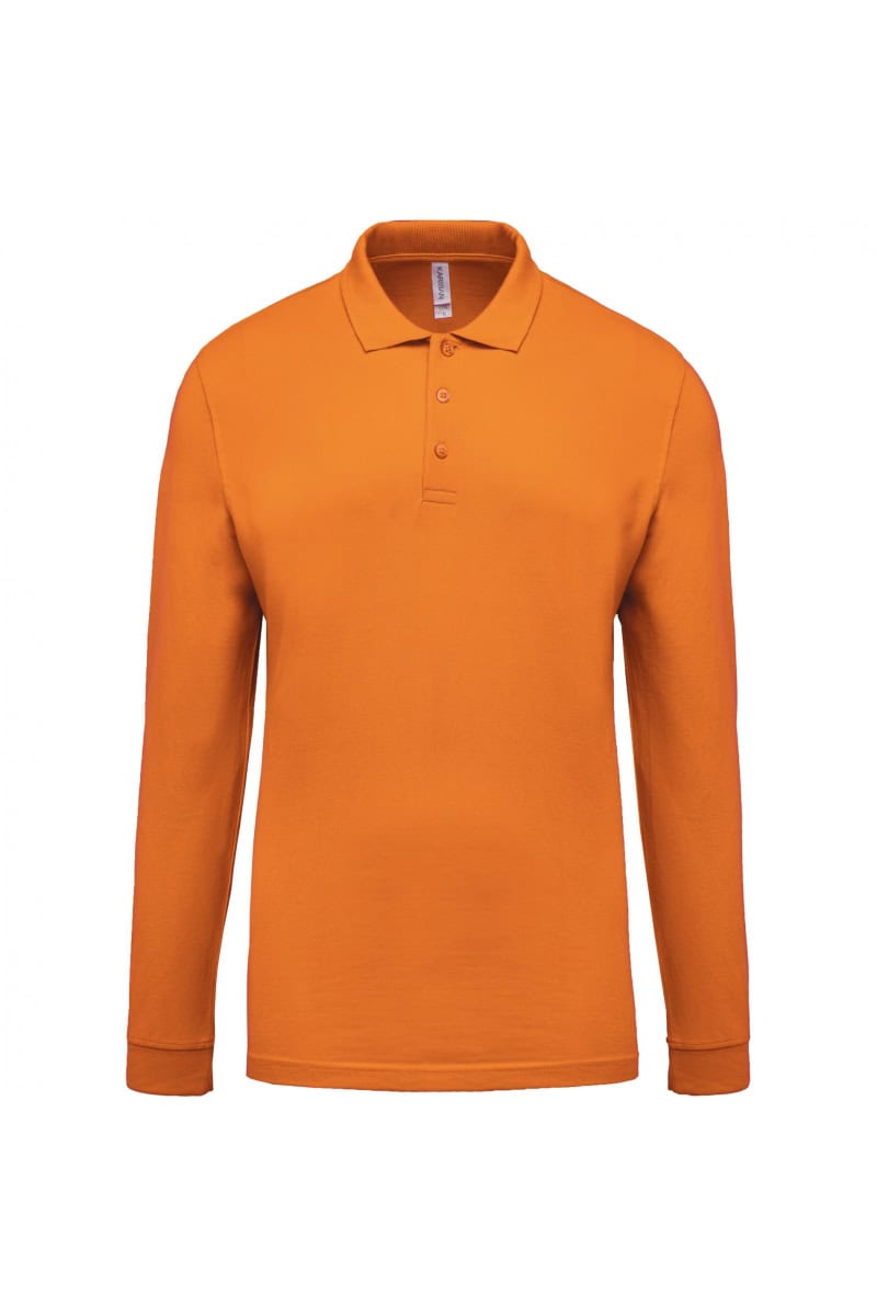 K256 Piqué-Herenpolo Lange Mouwen Orange