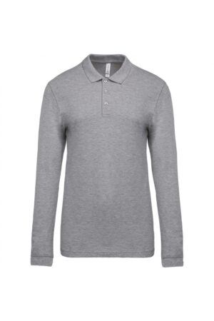 K256 Piqué-Herenpolo Lange Mouwen Oxford Grey