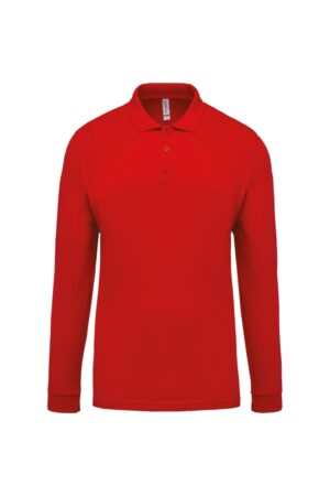 K256 Piqué-Herenpolo Lange Mouwen Rood