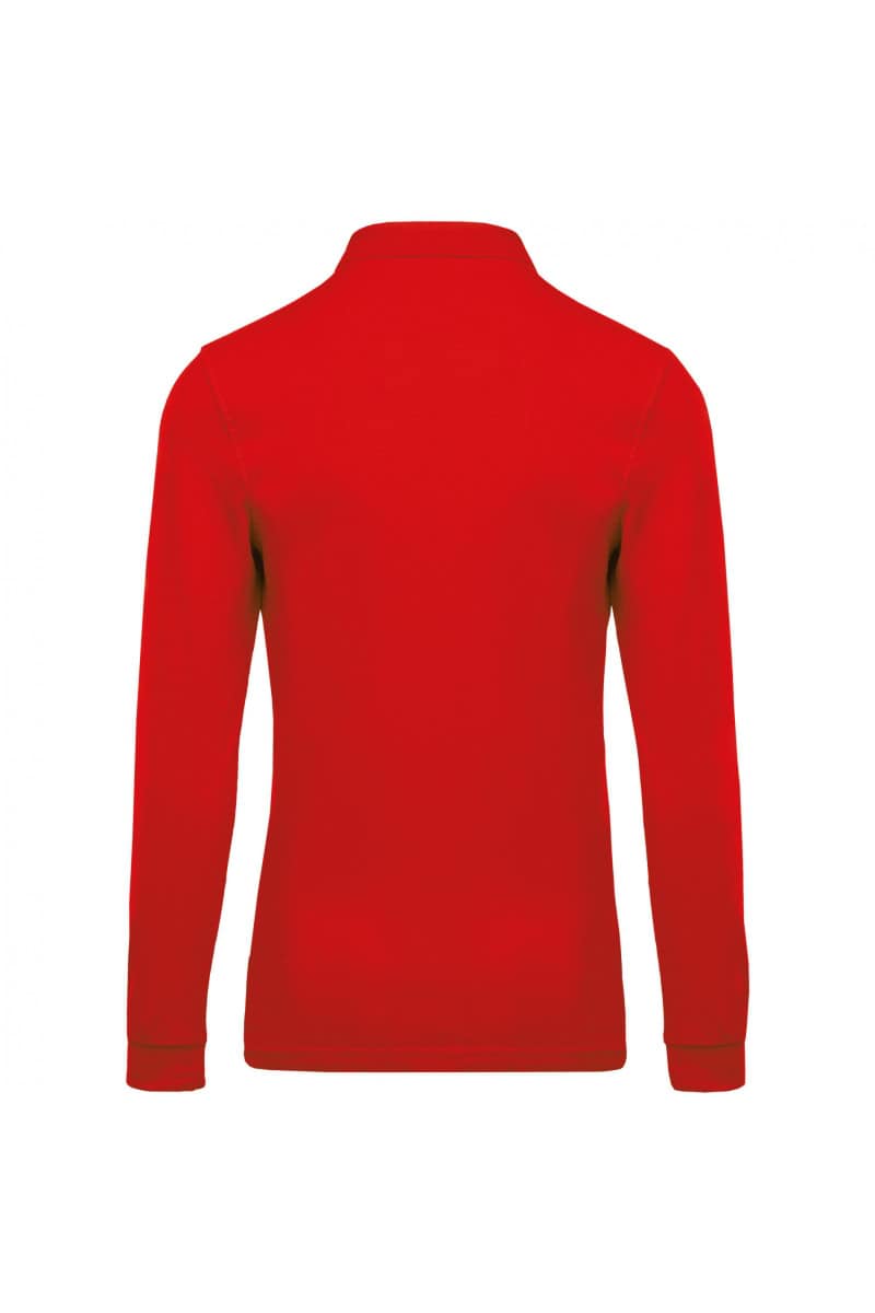 K256 Piqué-Herenpolo Lange Mouwen Rood