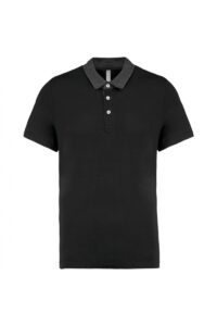 K260 Tweekleurige Herenpolo Jersey Black / Dark Grey Heather