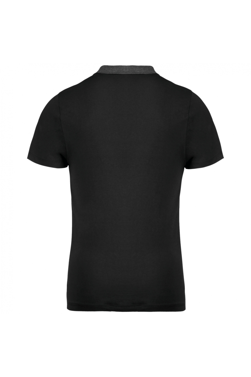 K260 Tweekleurige Herenpolo Jersey Black / Dark Grey Heather