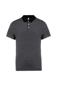 K260 Herenpolo Jersey Dark Grey Heather / Black