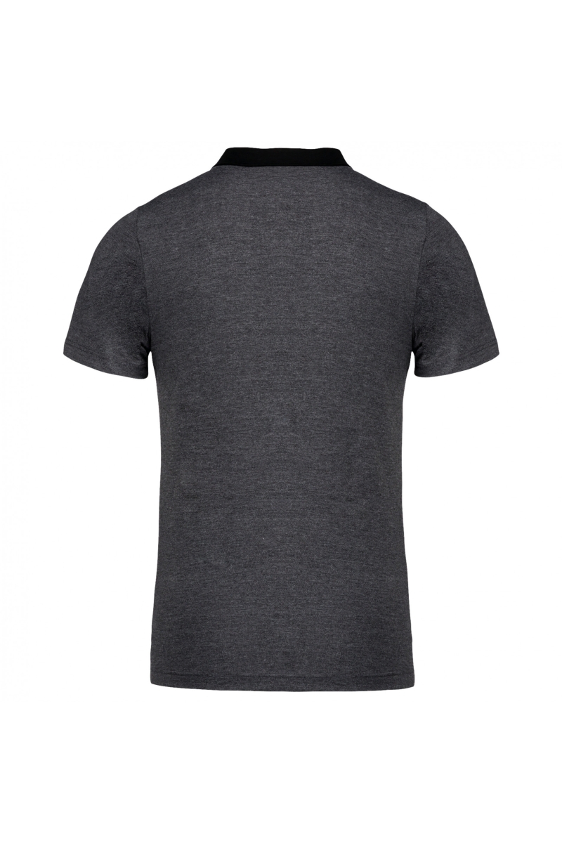 K260 Herenpolo Jersey Dark Grey Heather / Black