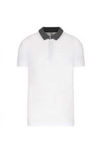 K260 Tweekleurige Herenpolo Jersey White / Dark Grey Heather