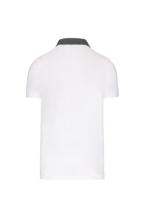 K260 Tweekleurige Herenpolo Jersey White / Dark Grey Heather