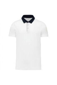 K260 Tweekleurige Herenpolo Jersey White / Navy