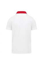 K260 Tweekleurige Herenpolo Jersey White / Red