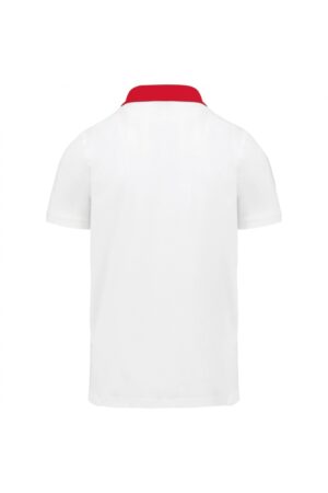 K260 Tweekleurige Herenpolo Jersey White / Red