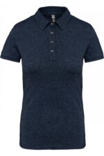 K263 Damespolo Korte Mouwen Van Jersey French Navy Heather