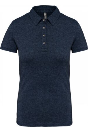 K263 Damespolo Korte Mouwen Van Jersey French Navy Heather