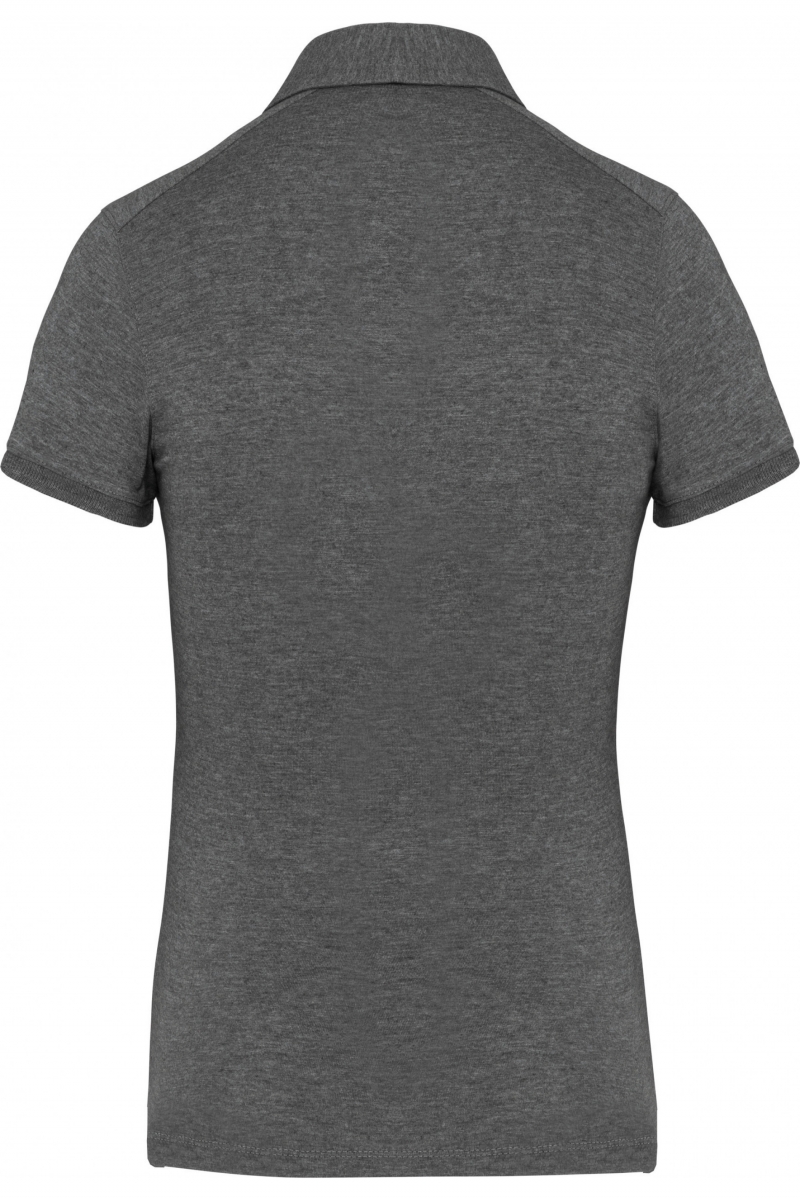 K263 Damespolo Korte Mouwen Van Jersey Heather Grey