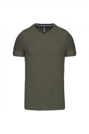 K357 T-shirt V-Hals Korte Mouwen Dark Khaki