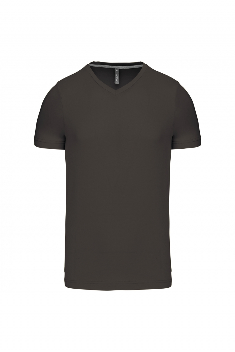 K357 T-shirt V-Hals Korte Mouwen Dark Grey