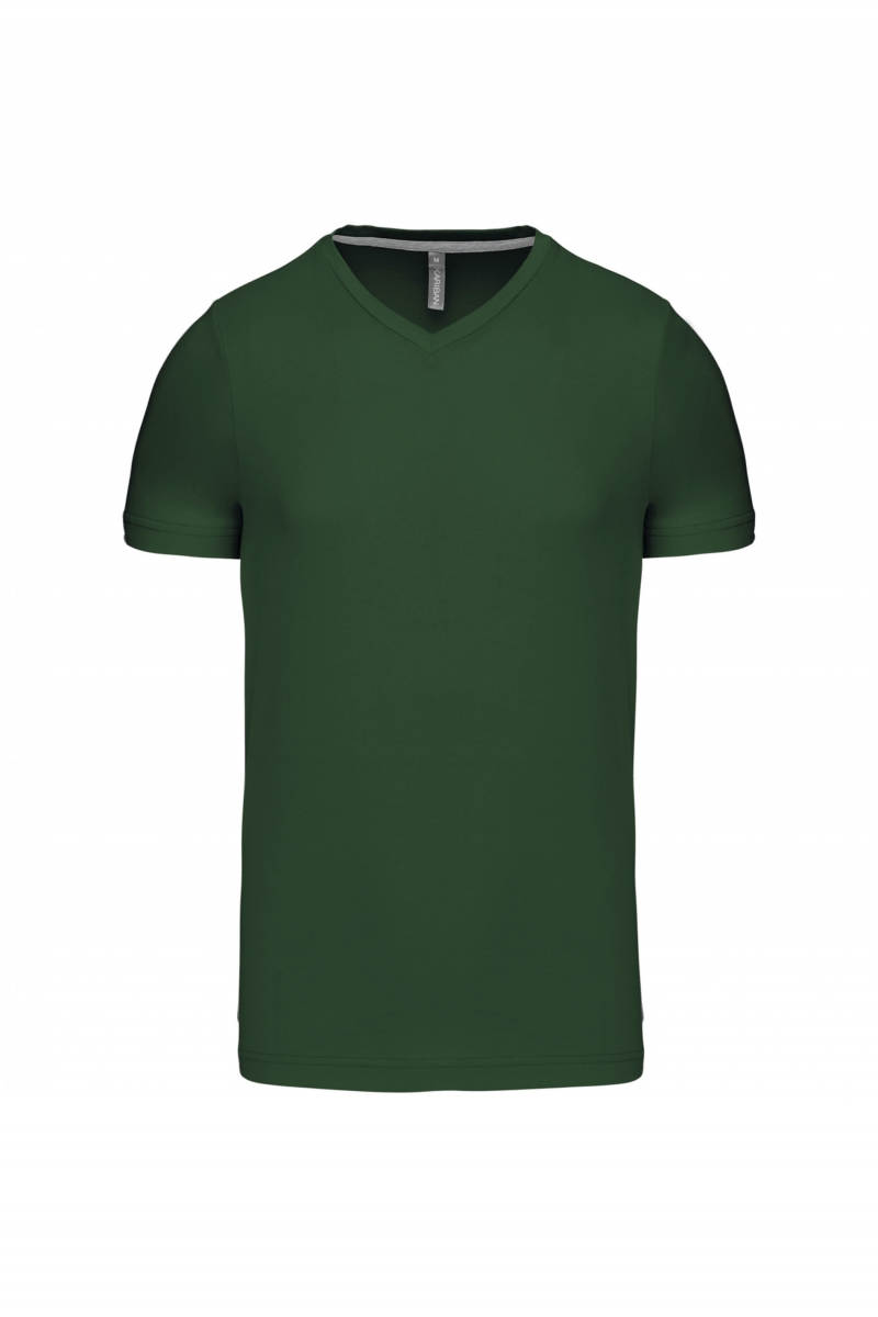 K357 T-shirt V-Hals Korte Mouwen Forest Green