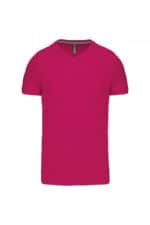 K357 T-shirt V-Hals Korte Mouwen Fuchsia