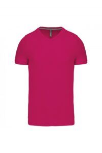 K357 T-shirt V-Hals Korte Mouwen Fuchsia