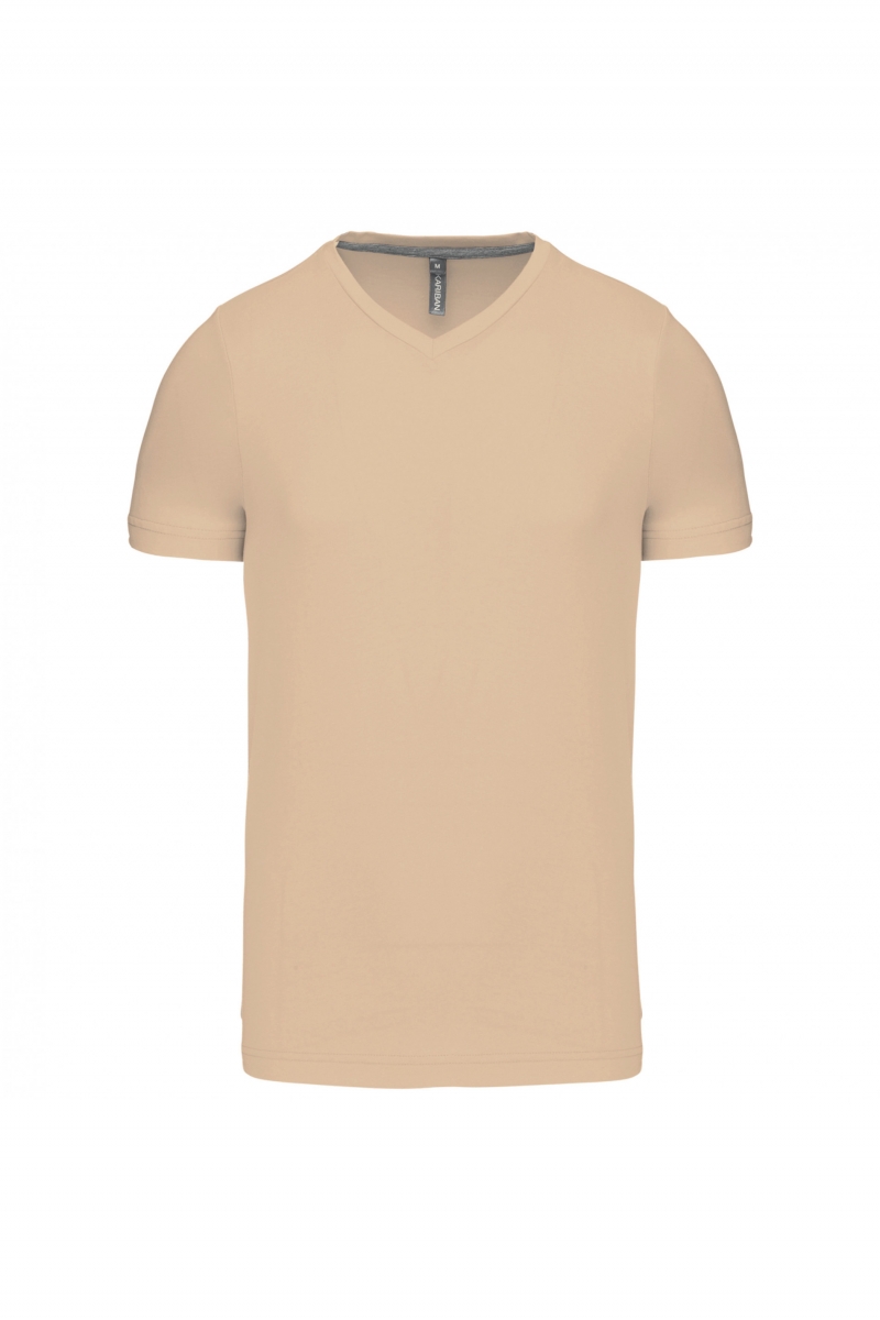 K357 T-shirt V-Hals Korte Mouwen Light Sand