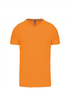 K357 T-shirt V-Hals Korte Mouwen Oranje