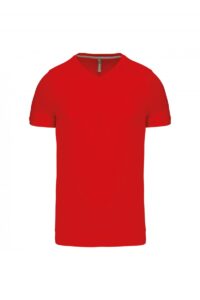 K357 T-shirt V-Hals Korte Mouwen Rood