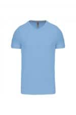 K357 T-shirt V-Hals Korte Mouwen Sky Blue