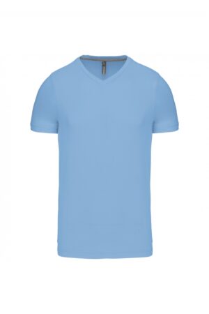 K357 T-shirt V-Hals Korte Mouwen Sky Blue