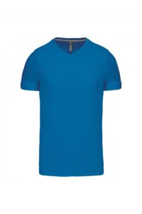 K357 T-shirt V-Hals Korte Mouwen Tropical Blue