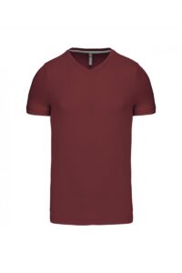 k357 T-shirt V-Hals Korte Mouwen Wine