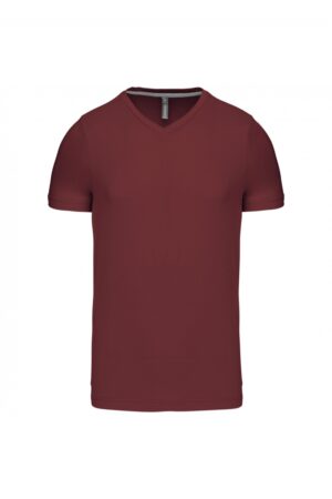 k357 T-shirt V-Hals Korte Mouwen Wine