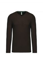 K358 T-shirt V-Hals Lange Mouwen Chocolate