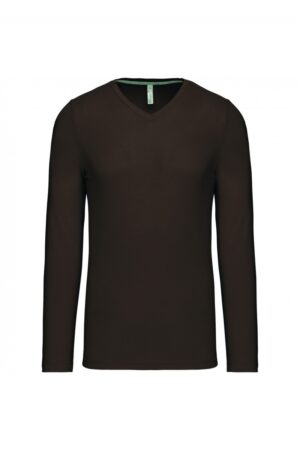 K358 T-shirt V-Hals Lange Mouwen Chocolate