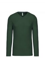 K358 T-shirt V-Hals Lange Mouwen Dark Khaki