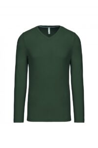 K358 T-shirt V-Hals Lange Mouwen Dark Khaki