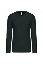 K358 T-shirt V-Hals Lange Mouwen Dark Grey