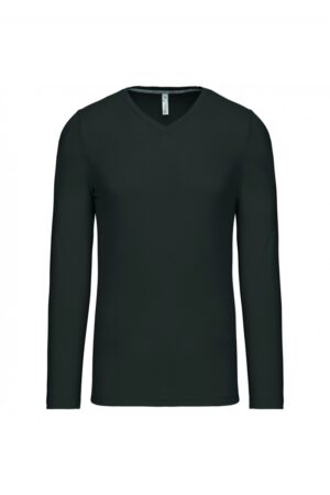 K358 T-shirt V-Hals Lange Mouwen Dark Grey