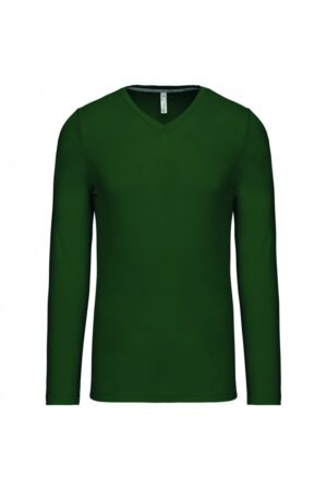 K358 T-shirt V-Hals Lange Mouwen Forest Green