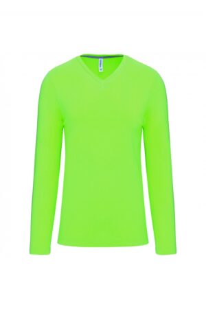 K358 T-shirt V-Hals Lange Mouwen Lime