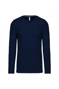 K358 T-shirt V-Hals Lange Mouwen Navy