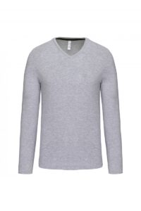 K358 T-shirt V-Hals Lange Mouwen Oxford Grey