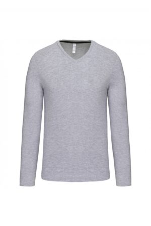 K358 T-shirt V-Hals Lange Mouwen Oxford Grey