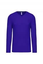 K358 T-shirt V-Hals Lange Mouwen Purple