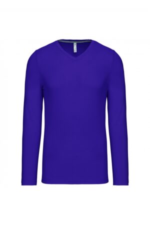 K358 T-shirt V-Hals Lange Mouwen Purple